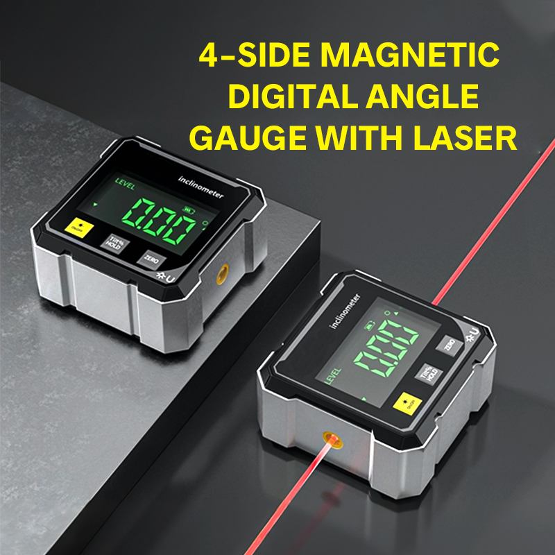⏳Begrenzte Zeit 50% Rabatt⏰4-seitiger magnetischer digitaler Winkelmesser mit Laser