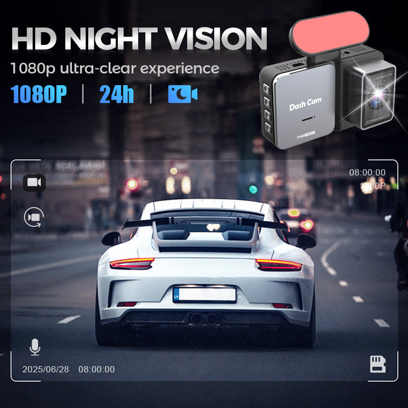 HD-Dashcam mit Front- und Rückobjektiv