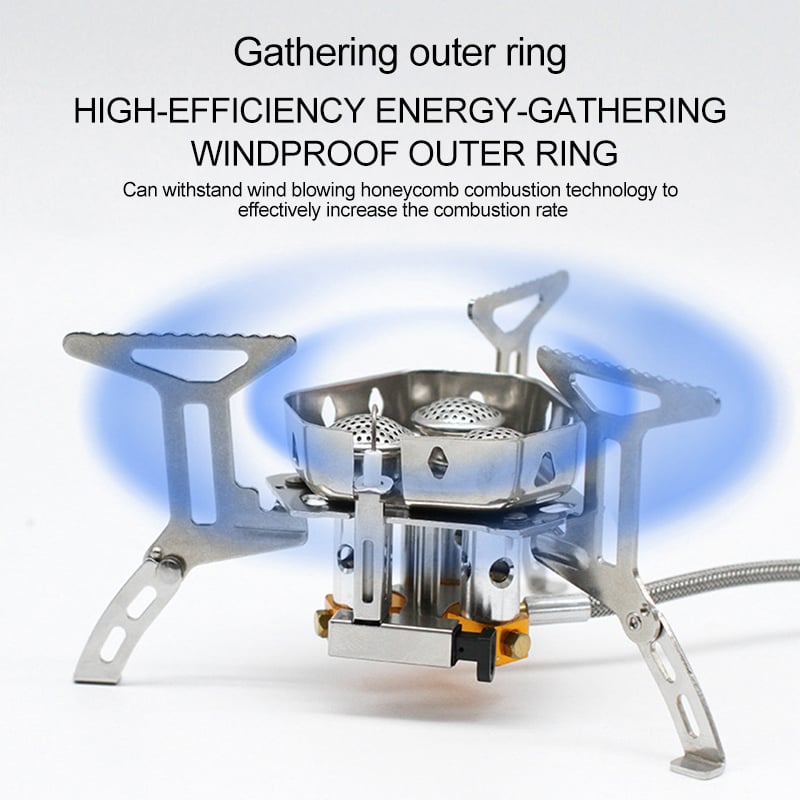 🔥LETZTER TAG: 50% RABATT🌟9900W/7200W Winddichter Campingkocher, Gaskocher mit Piezozündung
