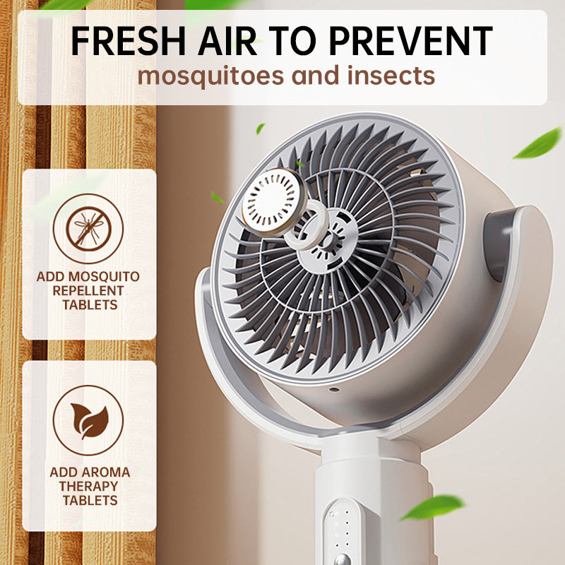 Motor Standventilator, 20dB sehr leiser Ventilator, 30m Wurfweite, 2465m³/h Luftvolumen, Fan mit Fernbedienung & Kühlung