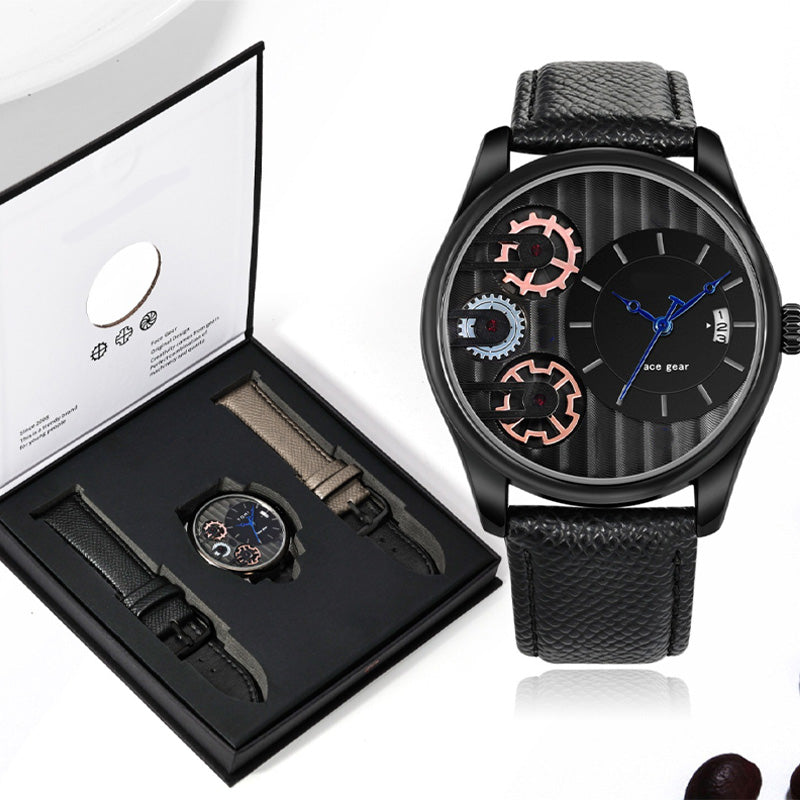 Men's Fashion Watch & Straps Gift Box Set