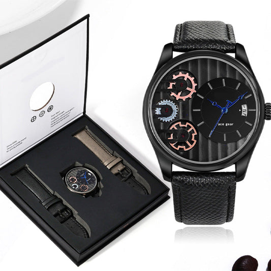 Men's Fashion Watch & Straps Gift Box Set