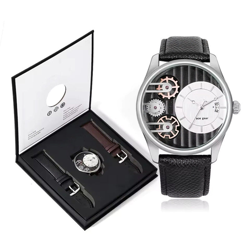 Men's Fashion Watch & Straps Gift Box Set