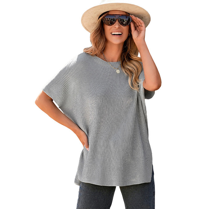 Kurzärmliges Stricktop in lockerer Passform für Damen