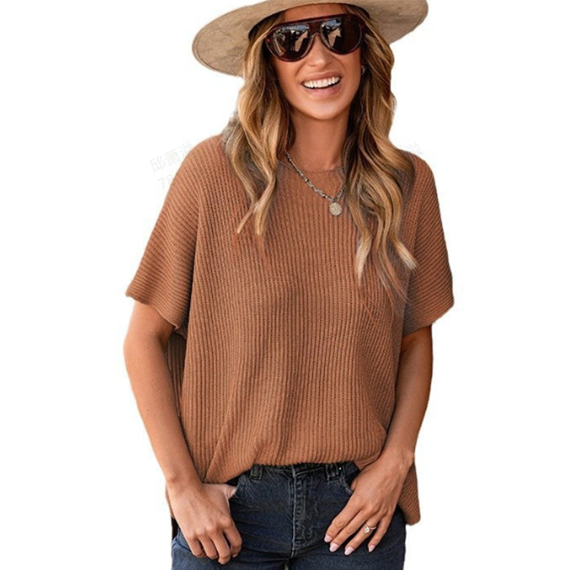 Kurzärmliges Stricktop in lockerer Passform für Damen
