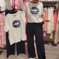 Zweiteiliges Set aus bedrucktem Oberteil und Hose für Damen