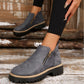 🥾✨Damenschuhe mit runder Spitze und Reißverschluss, für alle Fußformen geeignet