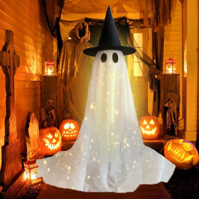 🎁Halloween-Aktion 50 % RABATT🎃🌠 65 Zoll großer, glitzernder Geist 👻