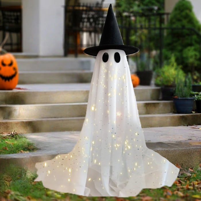 🎁Halloween-Aktion 50 % RABATT🎃🌠 65 Zoll großer, glitzernder Geist 👻