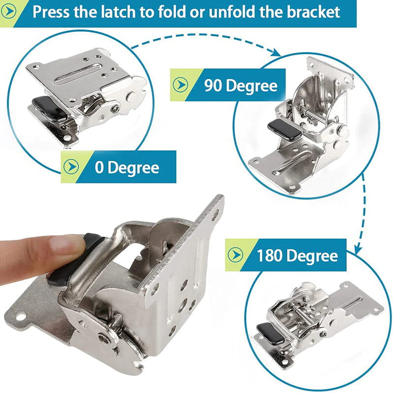 🔧 90° Selbstverriegelnde Klapptisch Scharniere · Faltbare Tischbeine & Möbelbeschläge · Ideal für Wohnmobil, Couchtisch & Bettgestell