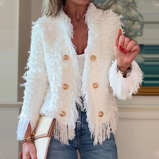 💗LETZTER TAG AKTION - 50% RABATT💗Herbstliche Eleganz: Damen Kurzjacke mit Quasten und Zierknöpfen für alle Anlässe 🍂