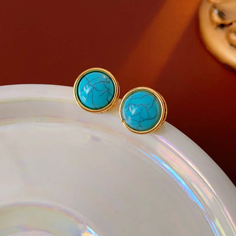 Retro Stud Earrings and Necklace Set for Women
