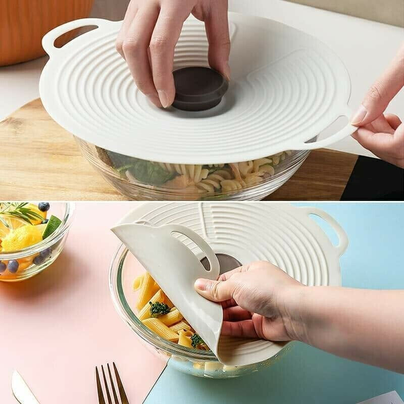 🍲 Silikon-Frischhaltedeckel – auslaufsicher & Überkochschutz, in 3 Größen für Töpfe & Schüsseln