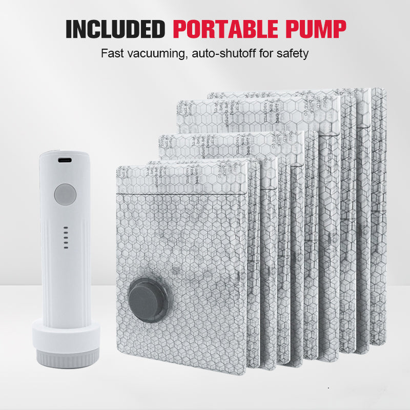 🔥Black-Friday-Mega-Angebot – 50 % Rabatt!🔥Reise-Vakuum-Storagebeutel & tragbares Pump-Set