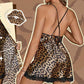 Damen sexy Set mit Leopardenmuster: Morgenmantel und Nachthemd