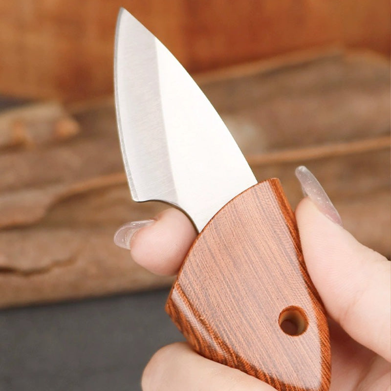 Mini Pocket Holzmesser Küchenmesser Obstmesser Outdoor-Zerlegemesser Tragbarer Alltagsbegleiter (Holzfisch-Design)
