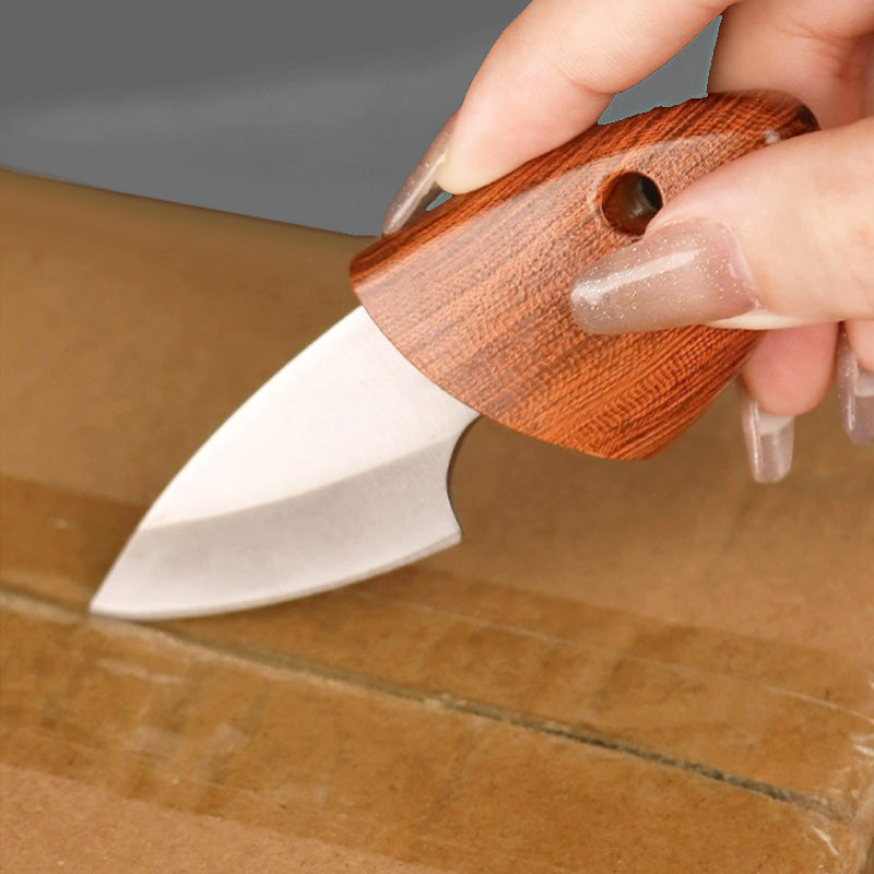Mini Pocket Holzmesser Küchenmesser Obstmesser Outdoor-Zerlegemesser Tragbarer Alltagsbegleiter (Holzfisch-Design)