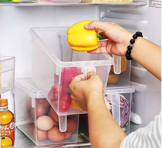 Luftdichte Aufbewahrungsbox für Kühlschrank - Transparente Frischhaltebox für Obst & Gemüse aus Plastik - Ideal für Kühlung und Gefrierlagerung
