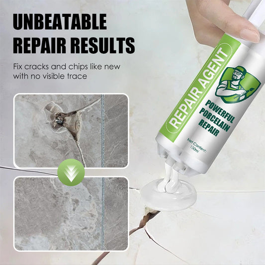 Keramik- & Fliesen-Reparaturpaste – Doppelrohr Füllmasse für Emaille, Marmor und Bodenfliesen
