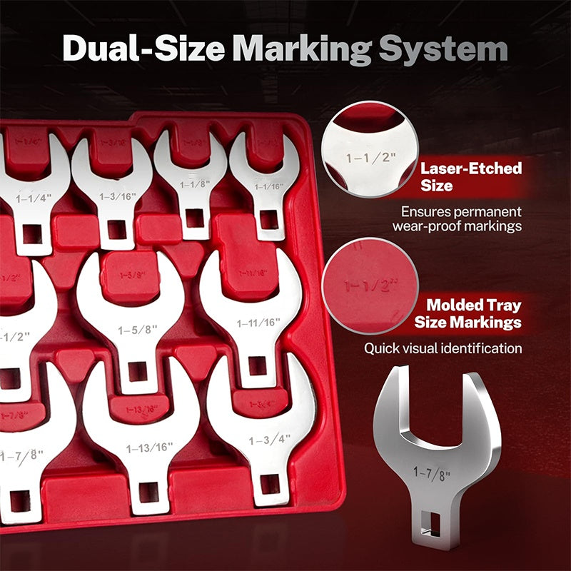 14-teiliger Jumbo Ringschlüsselsatz für 1/2 Zoll Antrieb