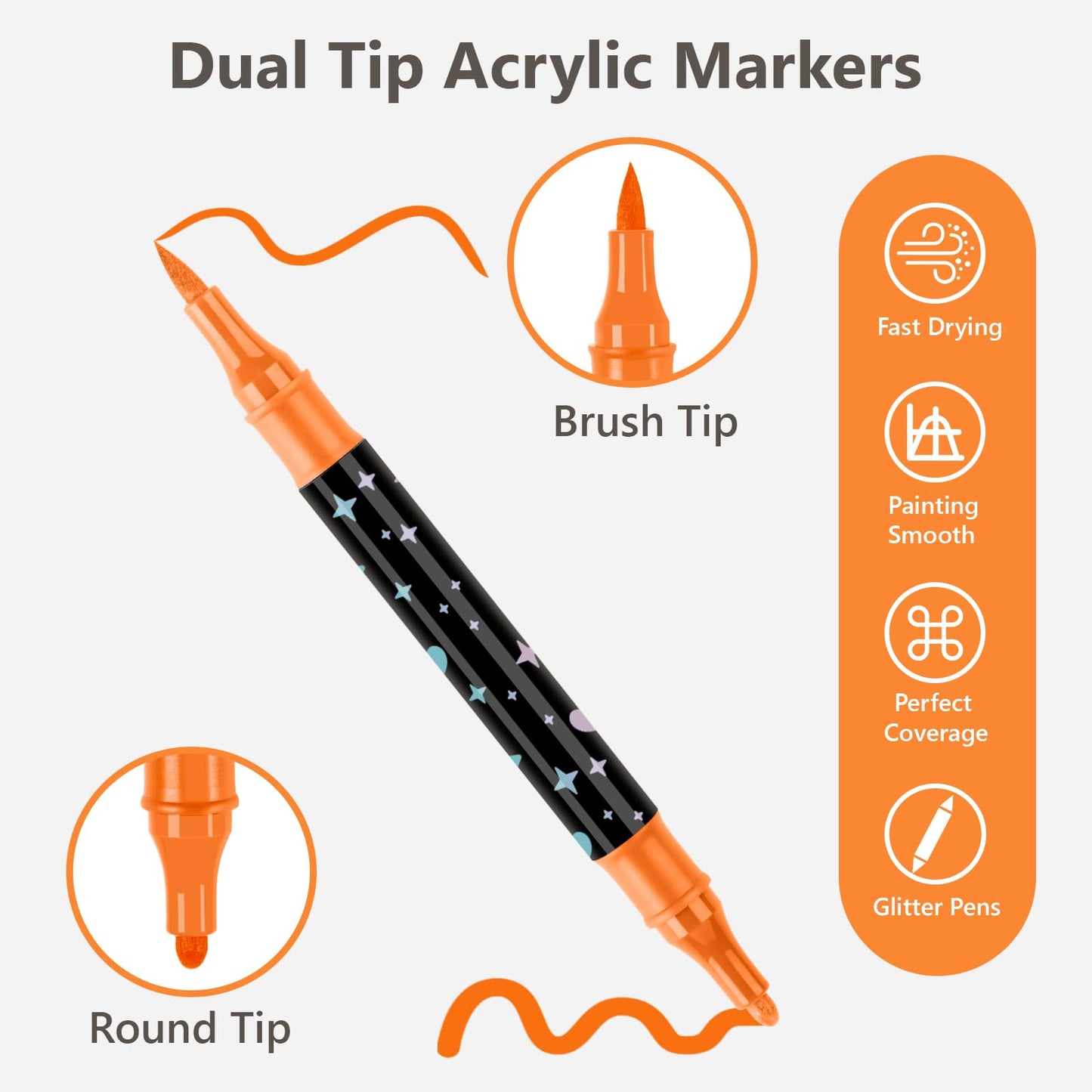 🔥Heißer Verkauf 50 % RABATT🎁Dual-Tip Glitter Marker Pen