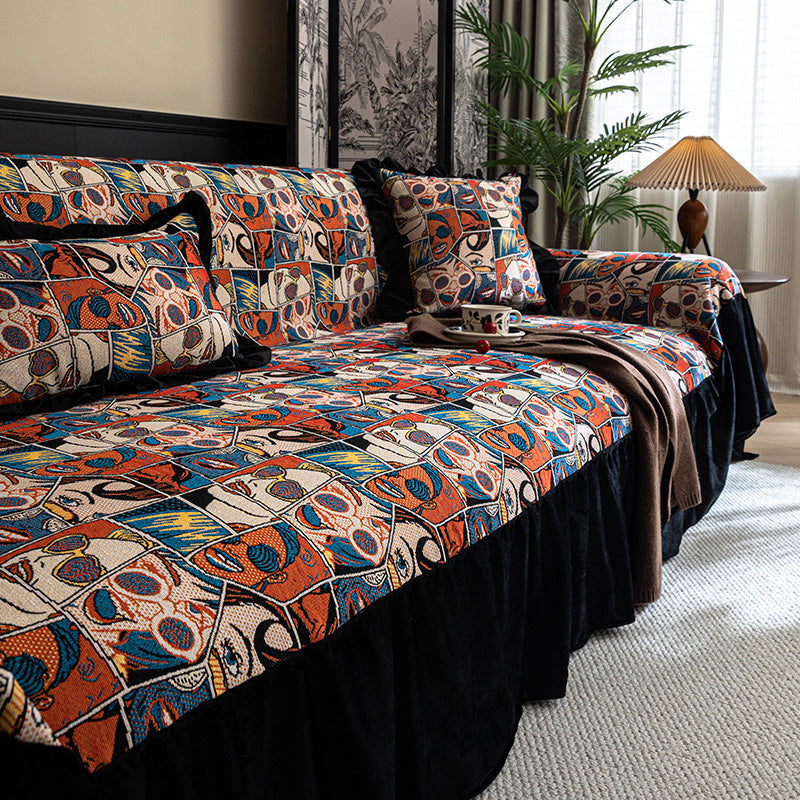 ✨ Französische Luxus Sofaüberwurf – Ganzabdeckung, universell passend, eleganter Sofabezug mit Rückenlehne, auch für Einzelsofa geeignet