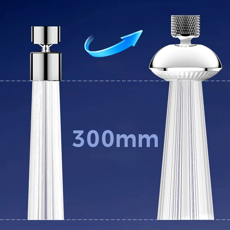 Fliegende Untertasse Wasserhahn-Aufsatz: Hochdruck- & Spritzschutz-Perlatormit 360° Drehfunktion & feinperligem Strahl – Verstopfungsgeschützt