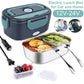 🔥 50 % Rabatt – Tragbare Heiz-Lunchbox mit Edelstahl-Einsatz – doppelte Spannung (12 V/220 V), trockene Erwärmung ohne Wasser – ideal für Auto, Büro & Reisen 🍱