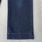 Dunkelblaue Kordelhose Weite Beine Jeans