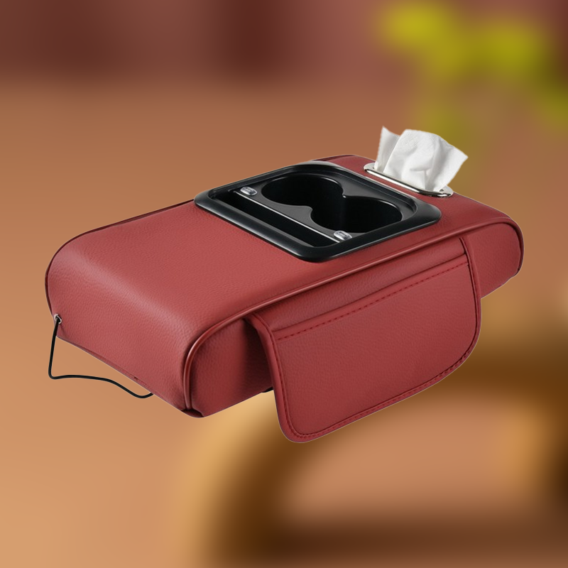 🚗 Mittelkonsole-Organizer mit Handyhalterung & USB-Ladefunktion – multifunktionaler Getränkehalter & Ablage für Auto