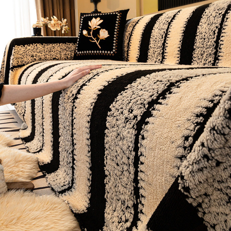 🛋️ 50% RABATT 2025! ✨ Plüsch Sofaüberwurf - Extra Dicke & Rutschfeste Decke mit Elastischen Kanten für Herbst und Winter 🍂❄️