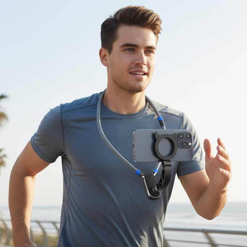 Freihändige magnetische Telefonhalterung für den Nacken