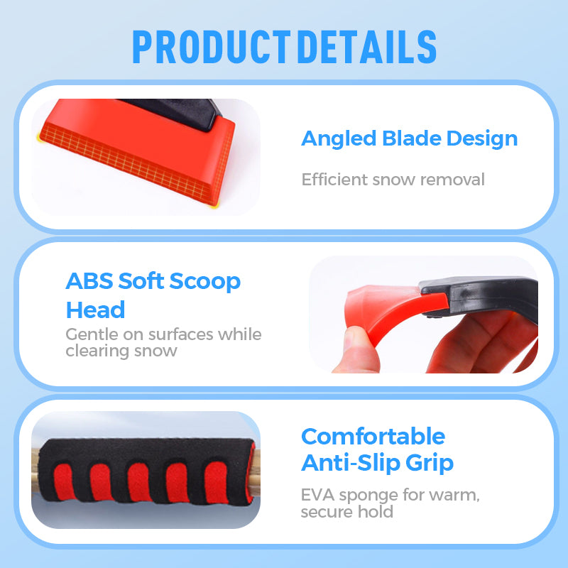 ❄️🚗Doppelkopf Auto-Schneebesen mit Eiskratzer | Winter-Autozubehör für die komplette Schneeräumung