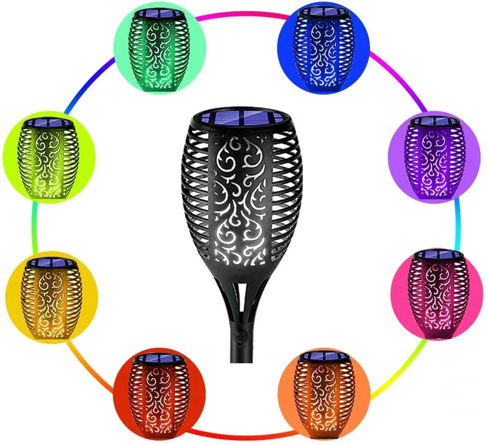 96 LED Solar-Gartenlampe – Feuerfackel-Design mit Bewegungssensor für Garten & Terrasse 🌞🏡