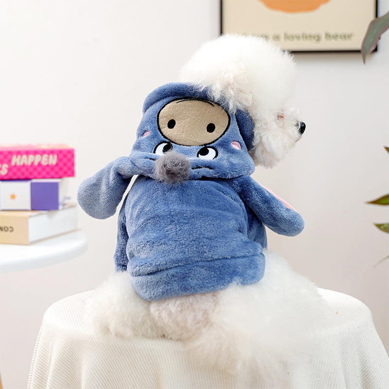 50% RABATT! 🐶 Cartoon-Pet-Kleidung – weiches, warmes 2-Bein-Outfit für den Alltag