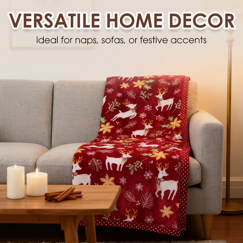 🎄🎁Weihnachtliche Kuscheldecke aus Flauschfaser – Warm & Gemütlich für die Festtage