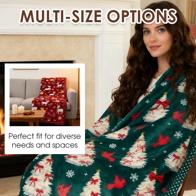 🎄🎁Weihnachtliche Kuscheldecke aus Flauschfaser – Warm & Gemütlich für die Festtage