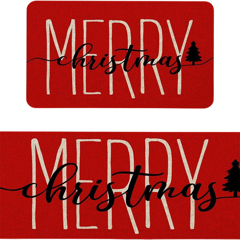 🎄✨Weihnachts-Küchenmatte für gemütliche Festtage - Rutschfest, leicht zu reinigen mit weihnachtlichen Dekormotiven