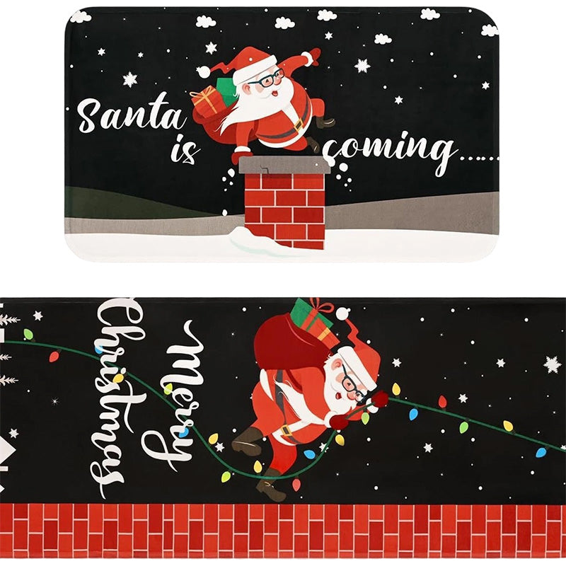 🎄✨Weihnachts-Küchenmatte für gemütliche Festtage - Rutschfest, leicht zu reinigen mit weihnachtlichen Dekormotiven
