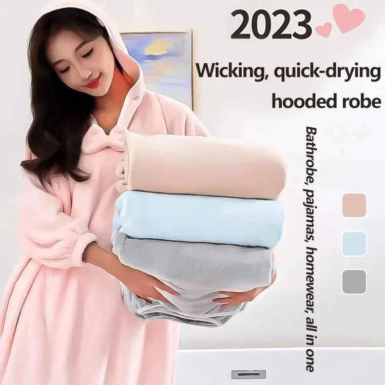 🎄CHRISTMAS SALE 50% RABATT🎄 Kapuzen-Bademantel mit Saugfähigem & Schnelltrocknendem Material
