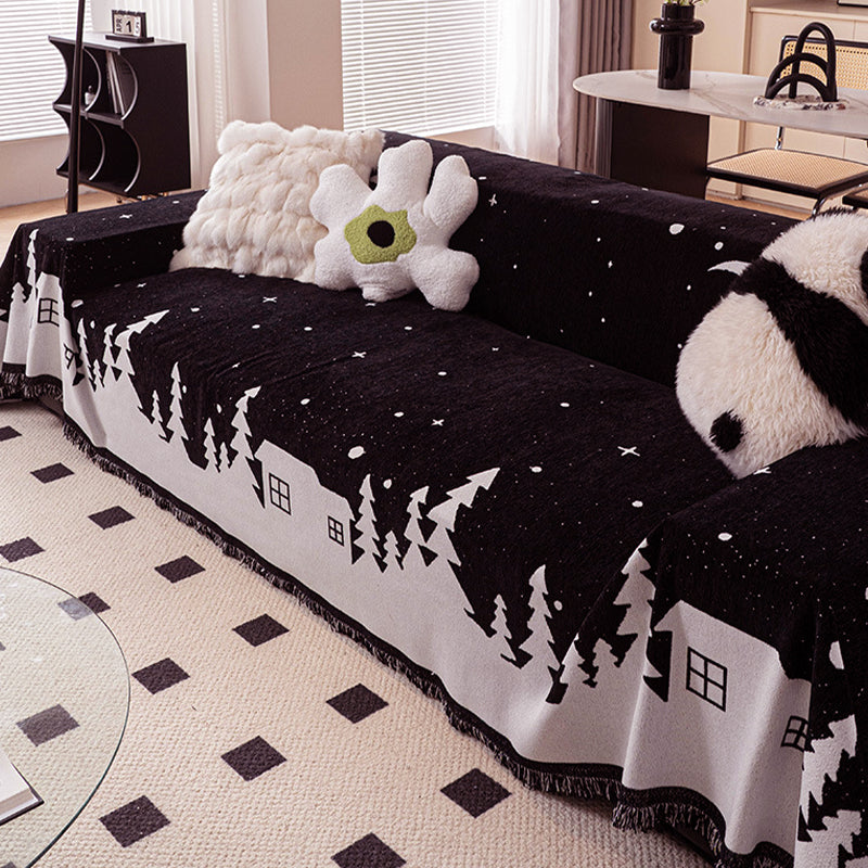 Christmas Chenille Sofa Slipcover - Weihnachten Chenille Sofa Schonbezug