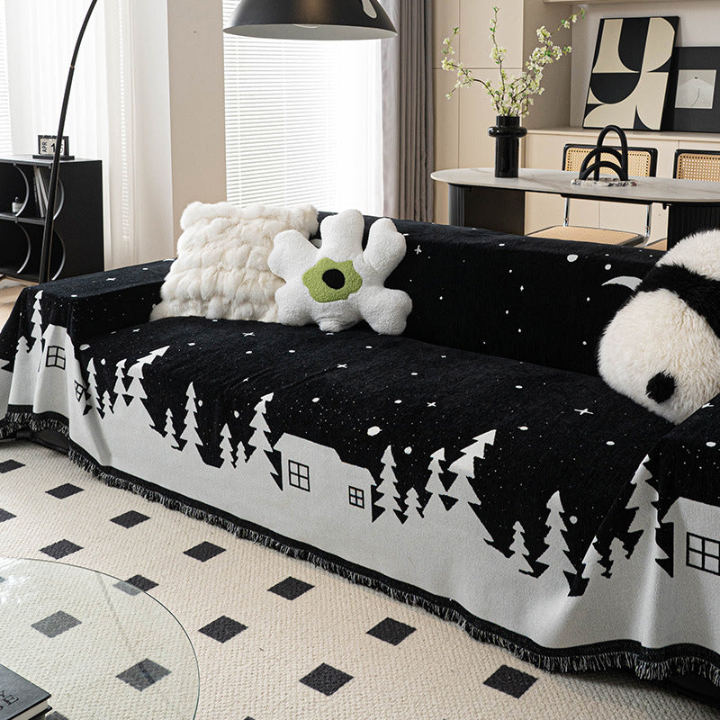 Christmas Chenille Sofa Slipcover - Weihnachten Chenille Sofa Schonbezug