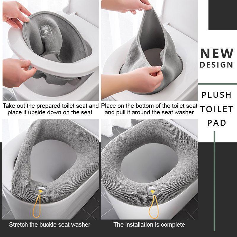 Universeller WC-Sitzbezug – weich, dick gepolstert & waschbar für den ganzjährigen Gebrauch 🚽✨