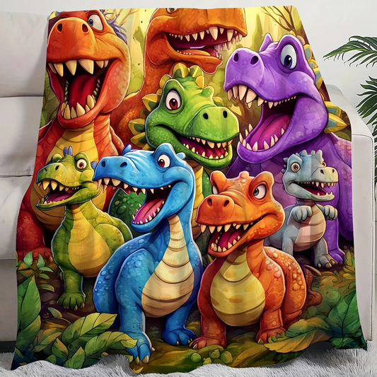 🔥Black-Friday-Mega-Angebot – 50 % Rabatt!🎁Niedlicher lächelnder Dinosaurier HD Digitaldruck Flanell