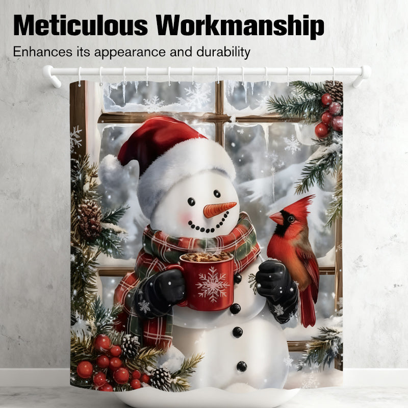 🔥Black-Friday-Mega-Angebot – 50 % Rabatt!🔥Weihnachts-Schneemann-Duschvorhang-Sets mit 12 Haken