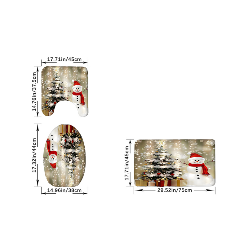 🔥Black-Friday-Mega-Angebot – 50 % Rabatt!🔥Weihnachts-Schneemann-Duschvorhang-Sets mit 12 Haken