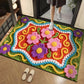 🌲Weihnachtsdeal: 3D-Floral-Garn Bodenmatte - Saugstark & Rutschfest