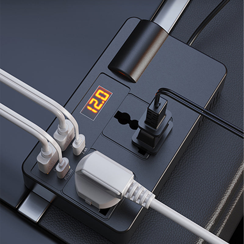 ⚡Black-Friday-Mega-Angebot – 50 % Rabatt!⚡🔋 Tragbarer Auto Wechselrichter 12V/24V zu 220V mit Digitaldisplay