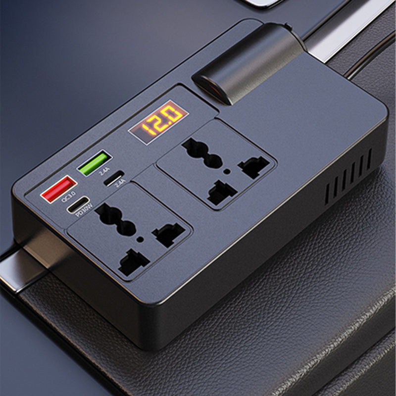 ⚡Black-Friday-Mega-Angebot – 50 % Rabatt!⚡🔋 Tragbarer Auto Wechselrichter 12V/24V zu 220V mit Digitaldisplay