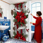 🎄Weihnachten 50% Rabatt 🎉Weihnachtsroter Druck Feiertags-Duschvorhang